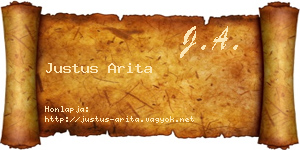 Justus Arita névjegykártya